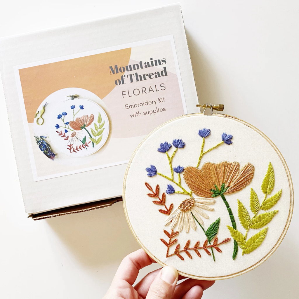 floral embroidery and box