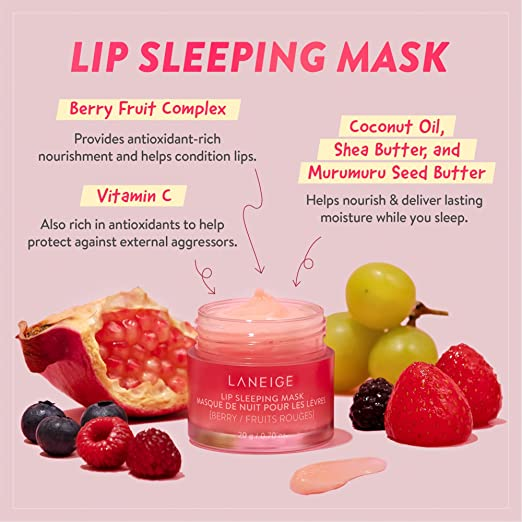 pink lip mask with berries