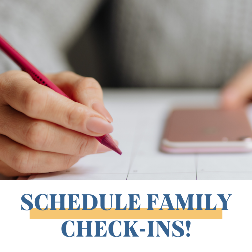 Write your family schedule on a calendar