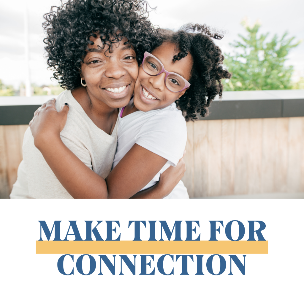 Make time for connection. Smiling woman and young girl.